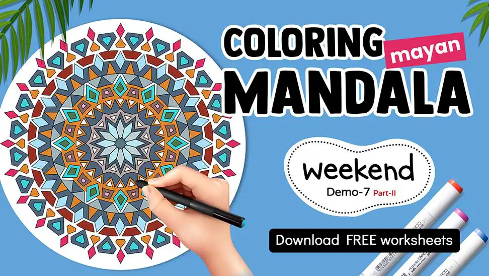 Coloring Mayan Mandala